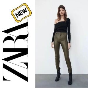 NWT ZARA Faux Leather High Waisted Legging Size: S